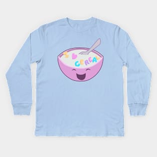 I Heart Cereal Pink Kids Long Sleeve T-Shirt